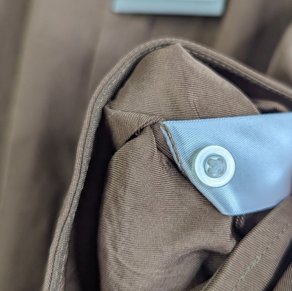 Everlane Shirt 00 2XS Women Brown Coco Button Up Short Sleeve Japanese Go Weave - Picture 11 of 16